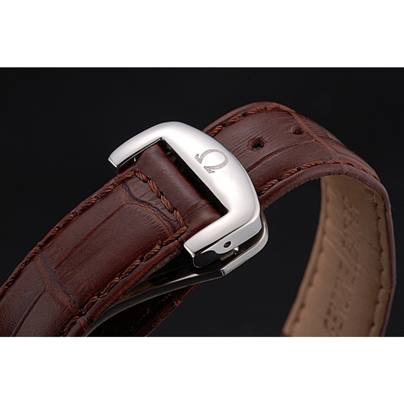 MiroTime Omega Seamaster Aqua Terra Chronograph Ivory Dial Brown Leather Bracelet 622529