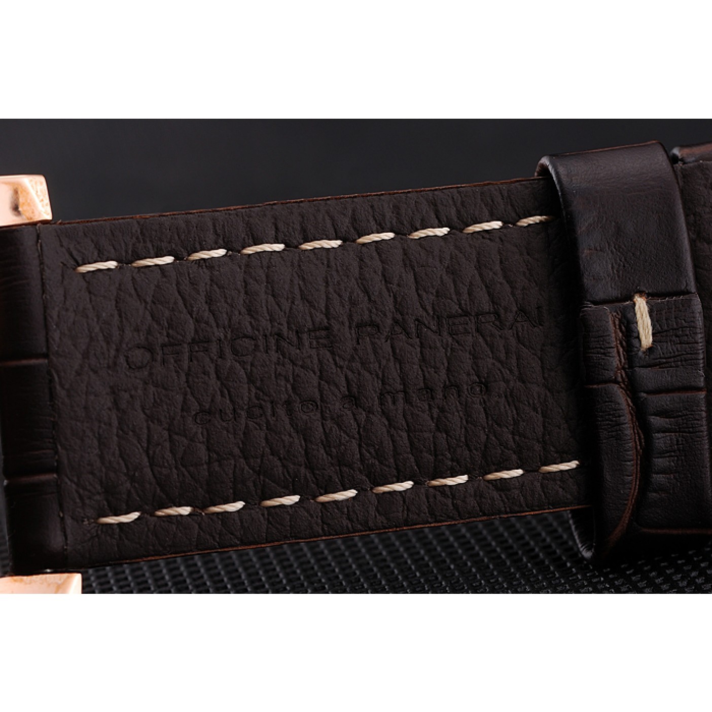 MiroTime Swiss Panerai Luminor Brown Dial Rose Gold Case Brown Leather Strap 1453841