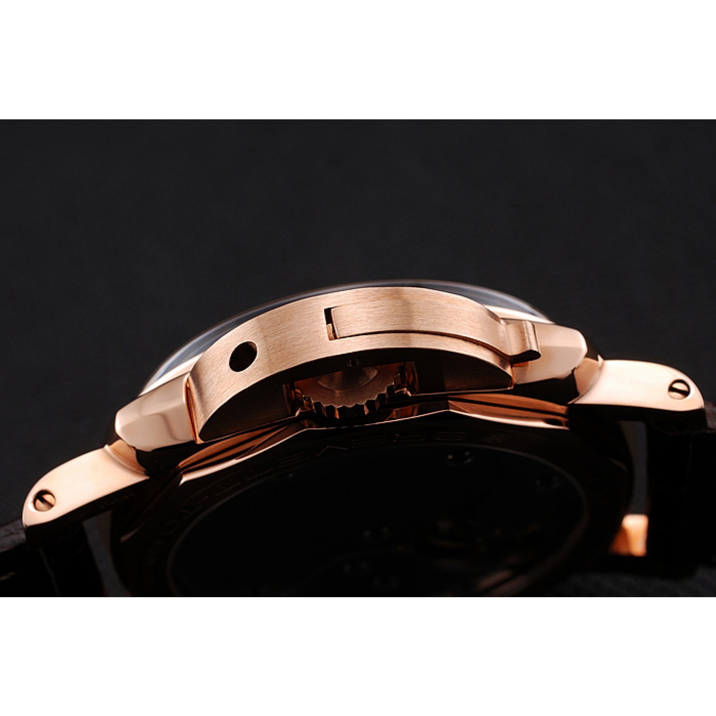 MiroTime Swiss Panerai Luminor Brown Dial Rose Gold Case Brown Leather Strap 1453841