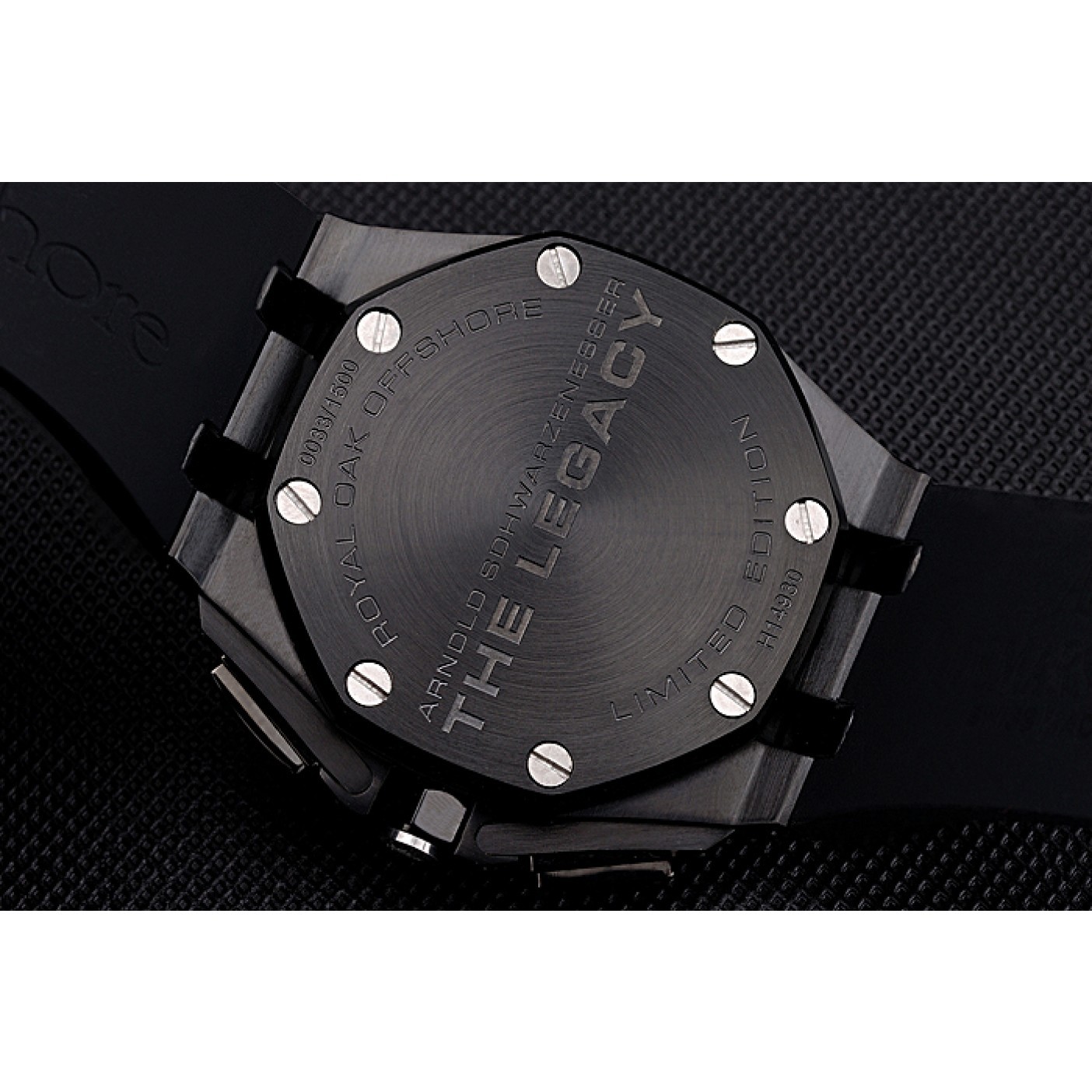 MiroTime Swiss Audemars Piguet Royal Oak Offshore Chronograph White Dial Black Steel Case Black Rubber Strap 622862