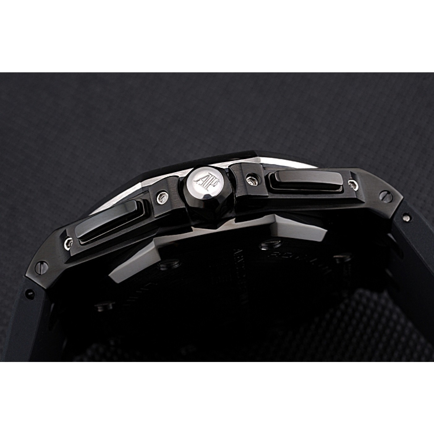 MiroTime Swiss Audemars Piguet Royal Oak Offshore Chronograph White Dial Black Steel Case Black Rubber Strap 622862