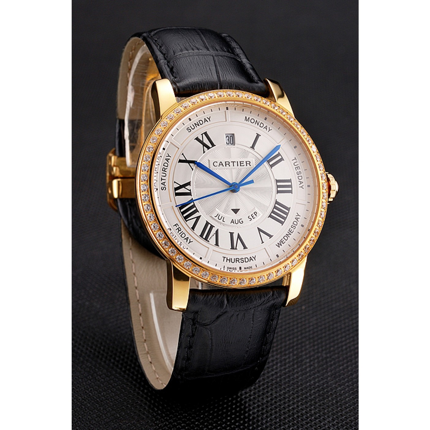 MiroTime Swiss Cartier Ballon Bleu GMT Silver Dial Rose Gold Case And Bracelet