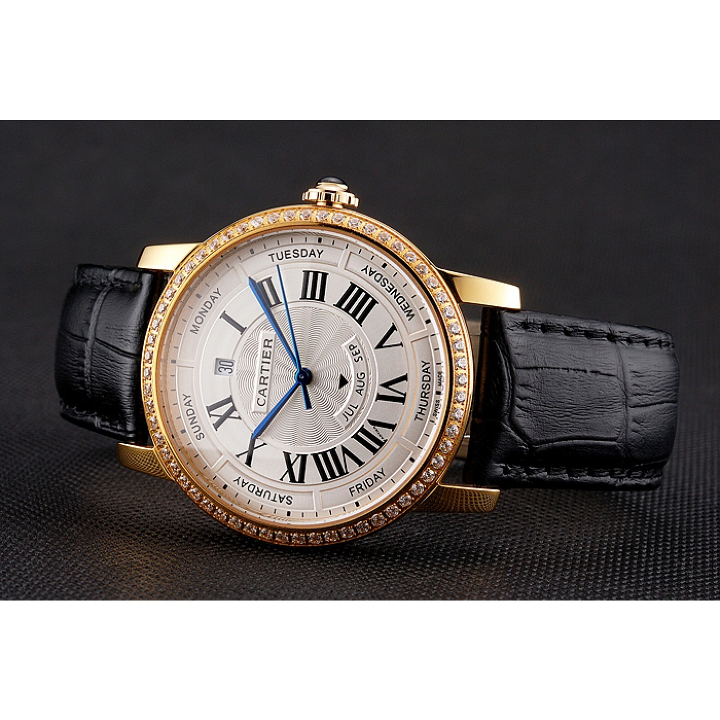MiroTime Swiss Cartier Ballon Bleu GMT Silver Dial Rose Gold Case And Bracelet