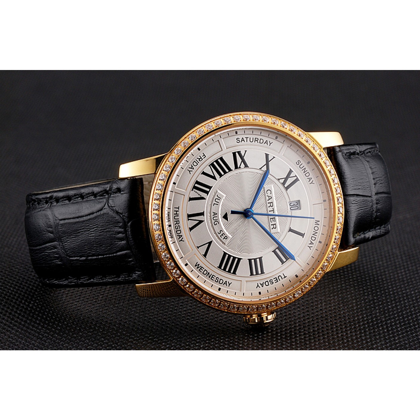 MiroTime Swiss Cartier Ballon Bleu GMT Silver Dial Rose Gold Case And Bracelet