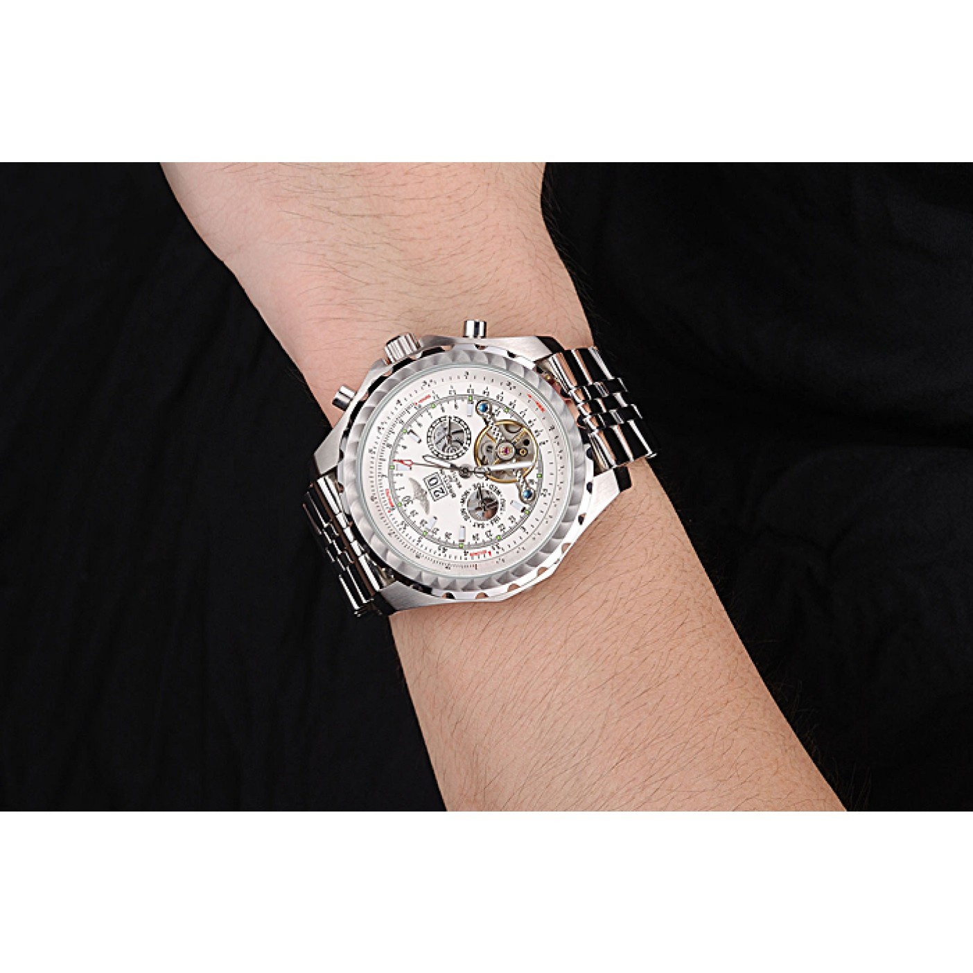 MiroTime Breitling Bentley Mulliner Tourbillon White Dial Stainless Steel Case And Bracelet 622732