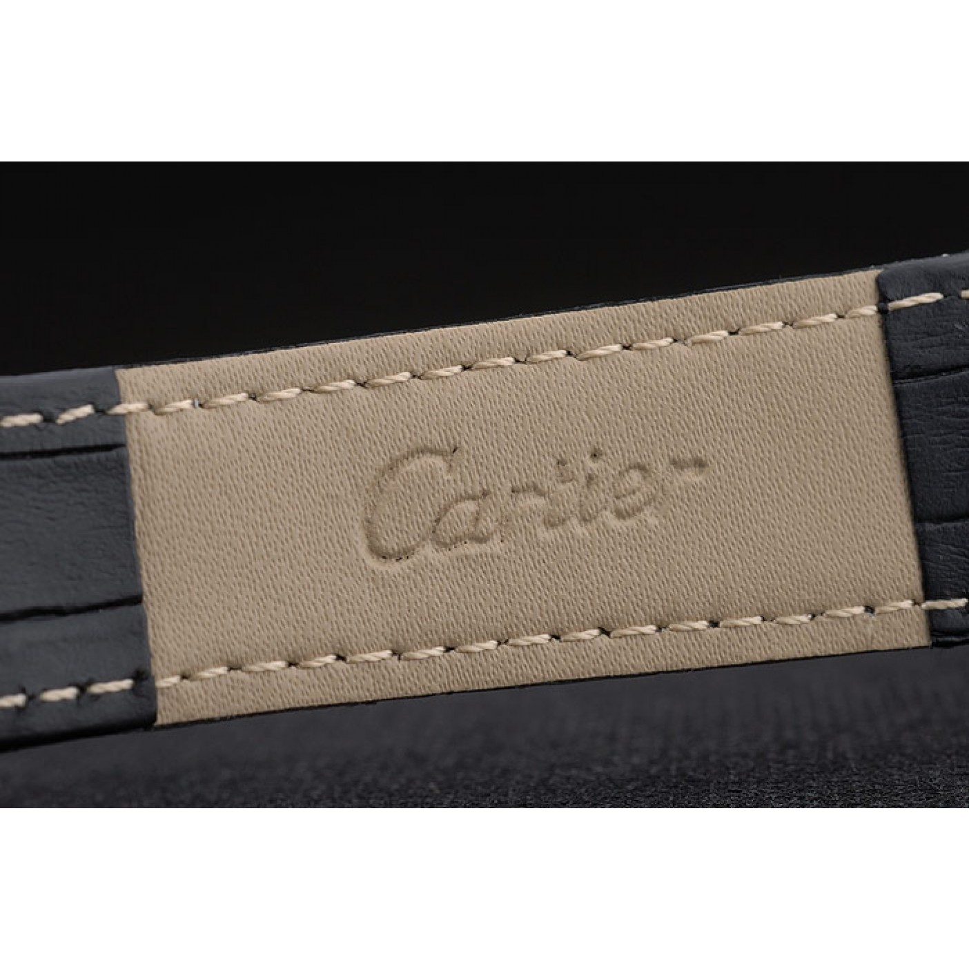 MiroTime Cartier Tank Anglaise 30mm White Dial Gold Case Black Leather Bracelet