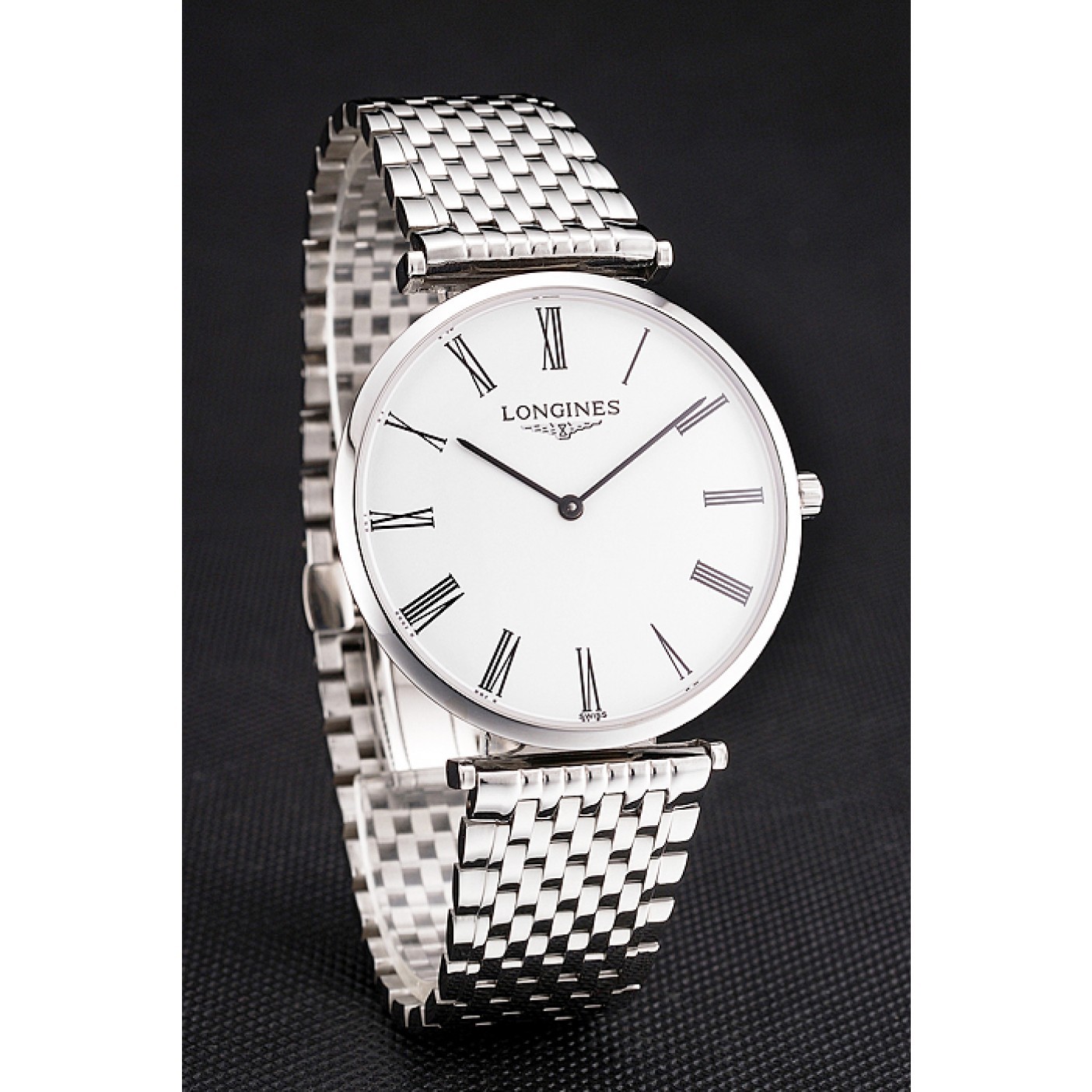 MiroTime Swiss Longines Grande Classique White Dial Roman Numerals Stainless Steel Case And Bracelet