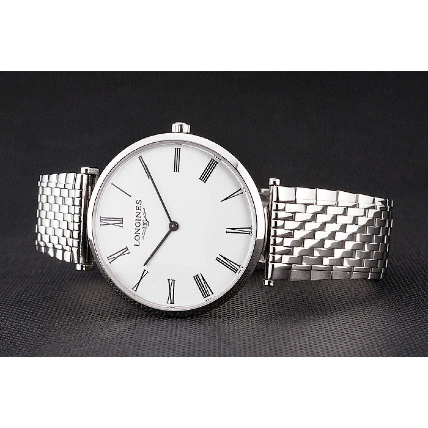 MiroTime Swiss Longines Grande Classique White Dial Roman Numerals Stainless Steel Case And Bracelet