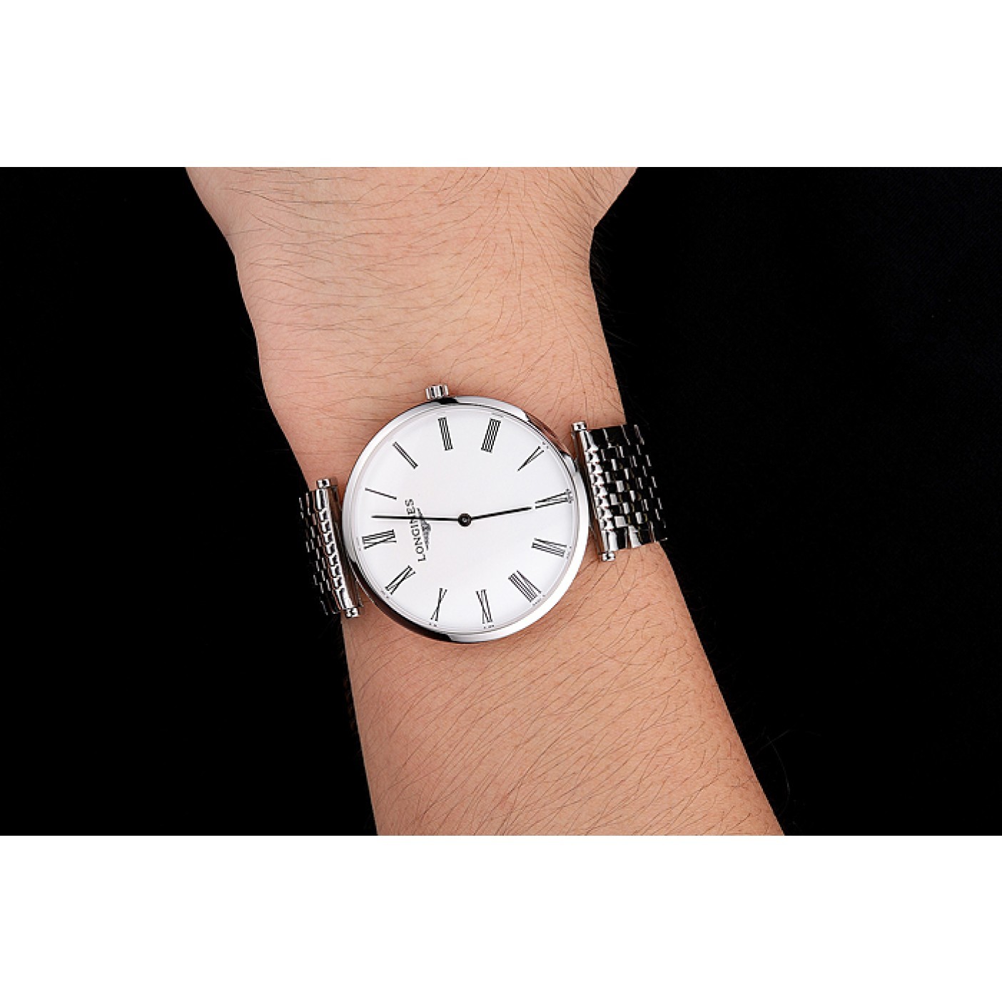 MiroTime Swiss Longines Grande Classique White Dial Roman Numerals Stainless Steel Case And Bracelet