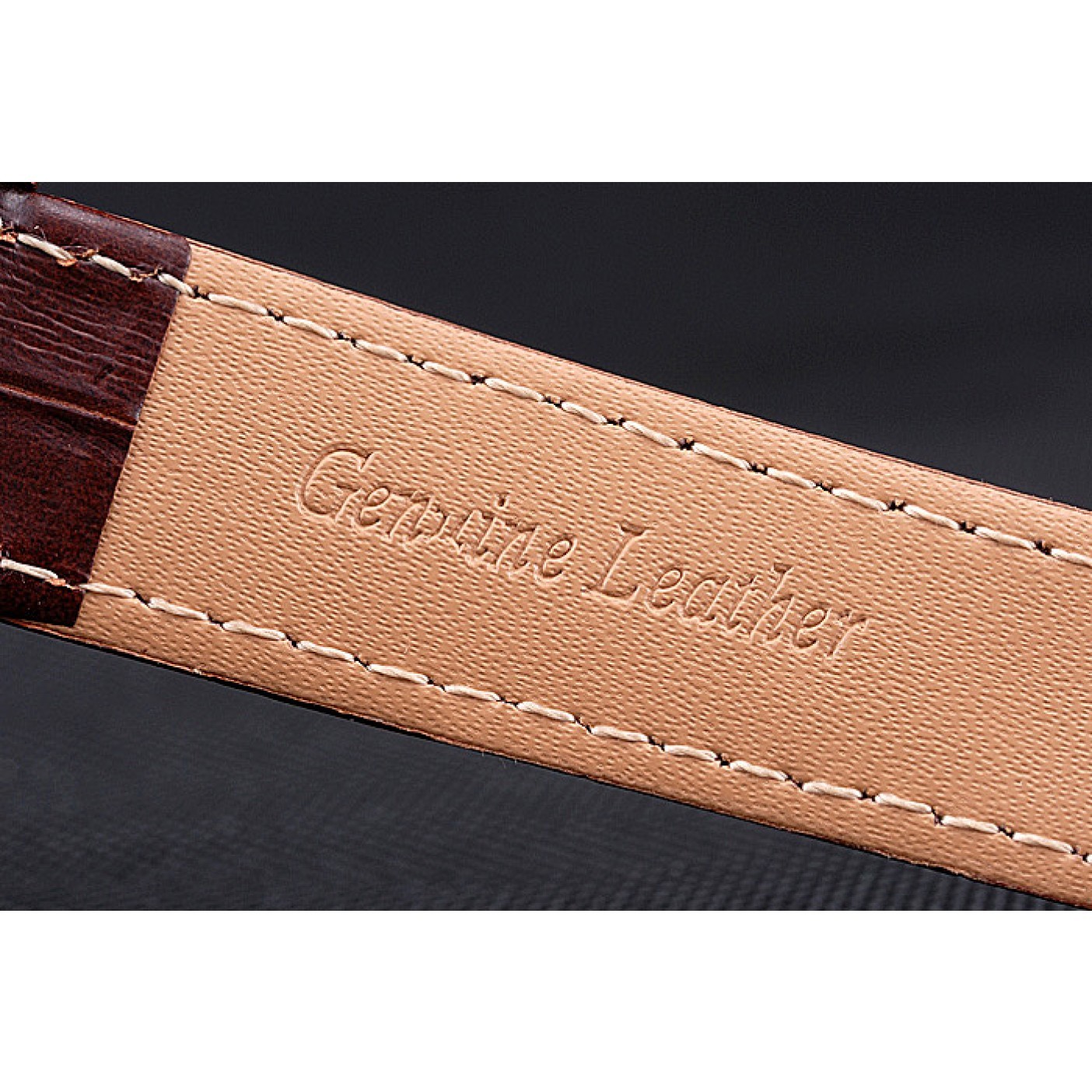 MiroTime Cartier Rotonde Blue Crown Brown Leather Bracelet 621974