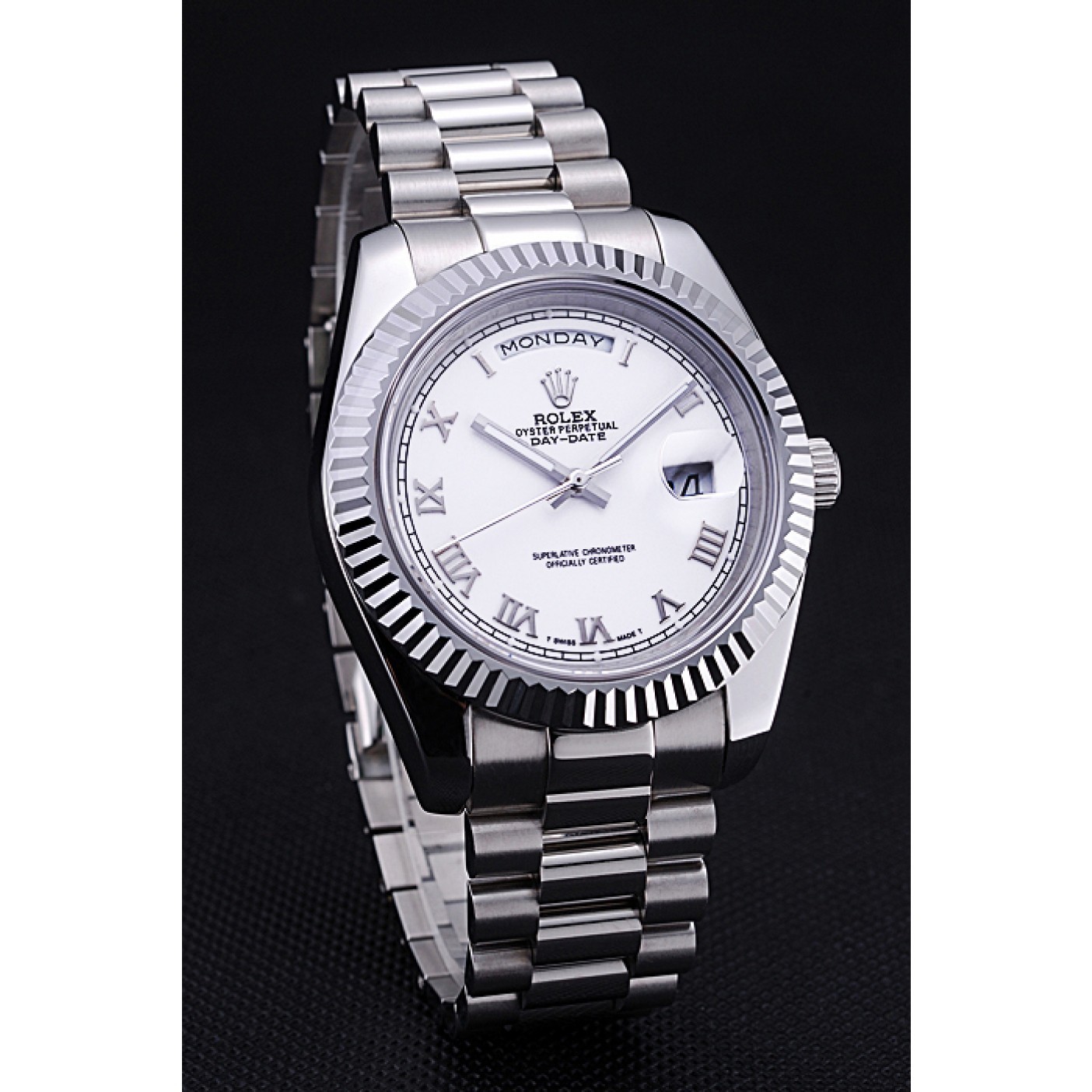 MiroTime Rolex Day-Date White Dial Stainless Steel Bracelet 622547