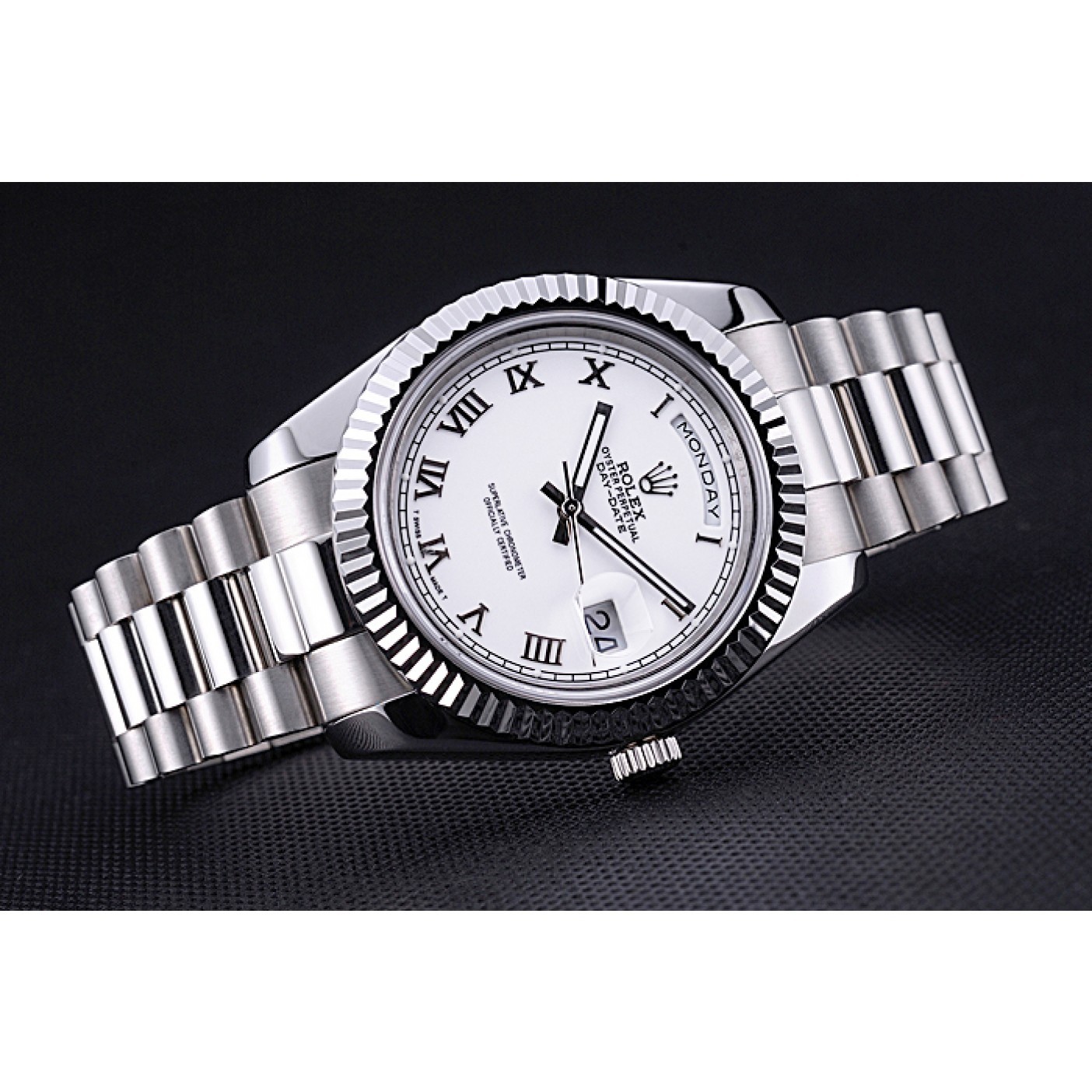 MiroTime Rolex Day-Date White Dial Stainless Steel Bracelet 622547