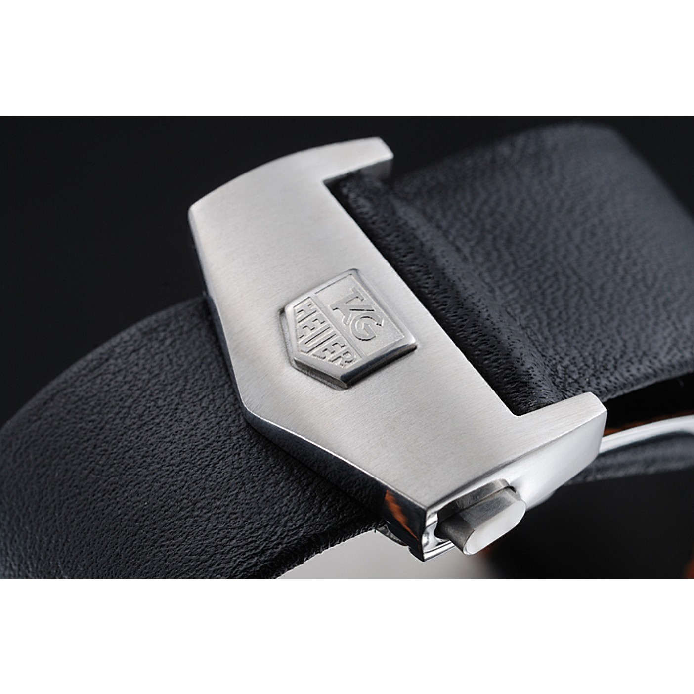 MiroTime Tag Heuer Monaco Mikrograph Black Leather Strap Black Dial 7923