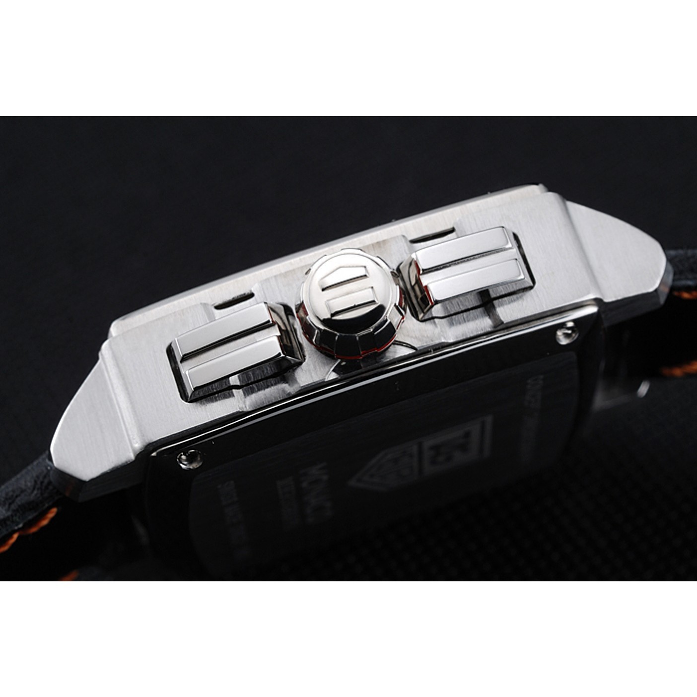 MiroTime Tag Heuer Monaco Mikrograph Black Leather Strap Black Dial 7923