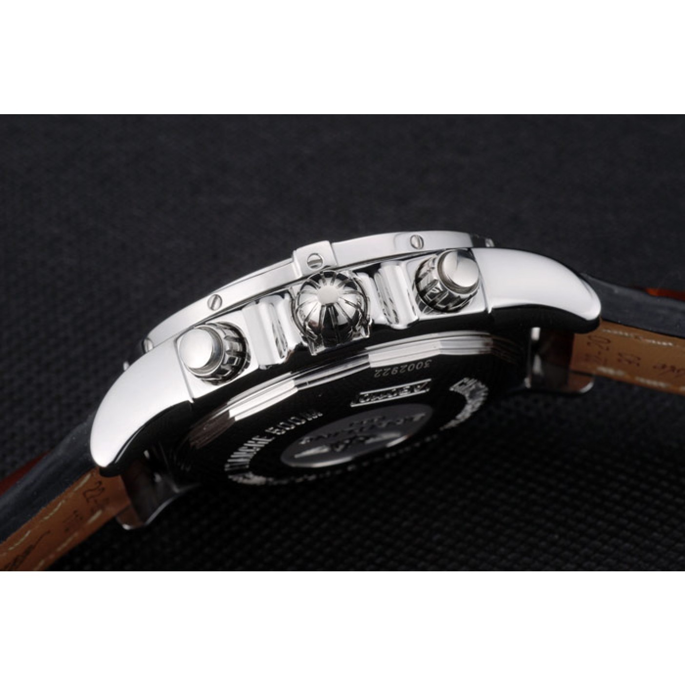 MiroTime Swiss Breitling Certifie Stainless Steel Bezel Brown Croco Leather Bracelet White Dial 80285