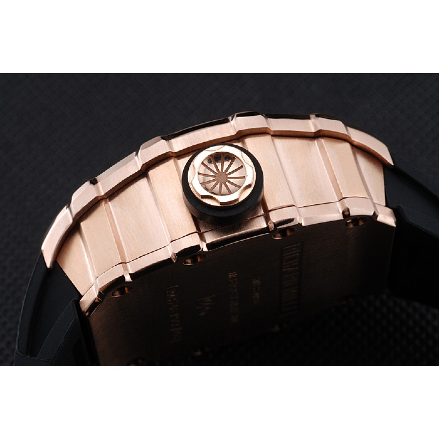 MiroTime Richard Mille RM 35-01 Rafael Nadal Gold Case Black Rubber Bracelet 1454197