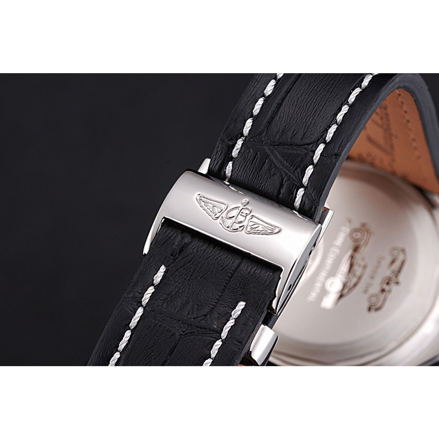 MiroTime Breitling Bentley Mulliner Tourbillon Black Dial Stainless Steel Case Black Leather Strap 622728