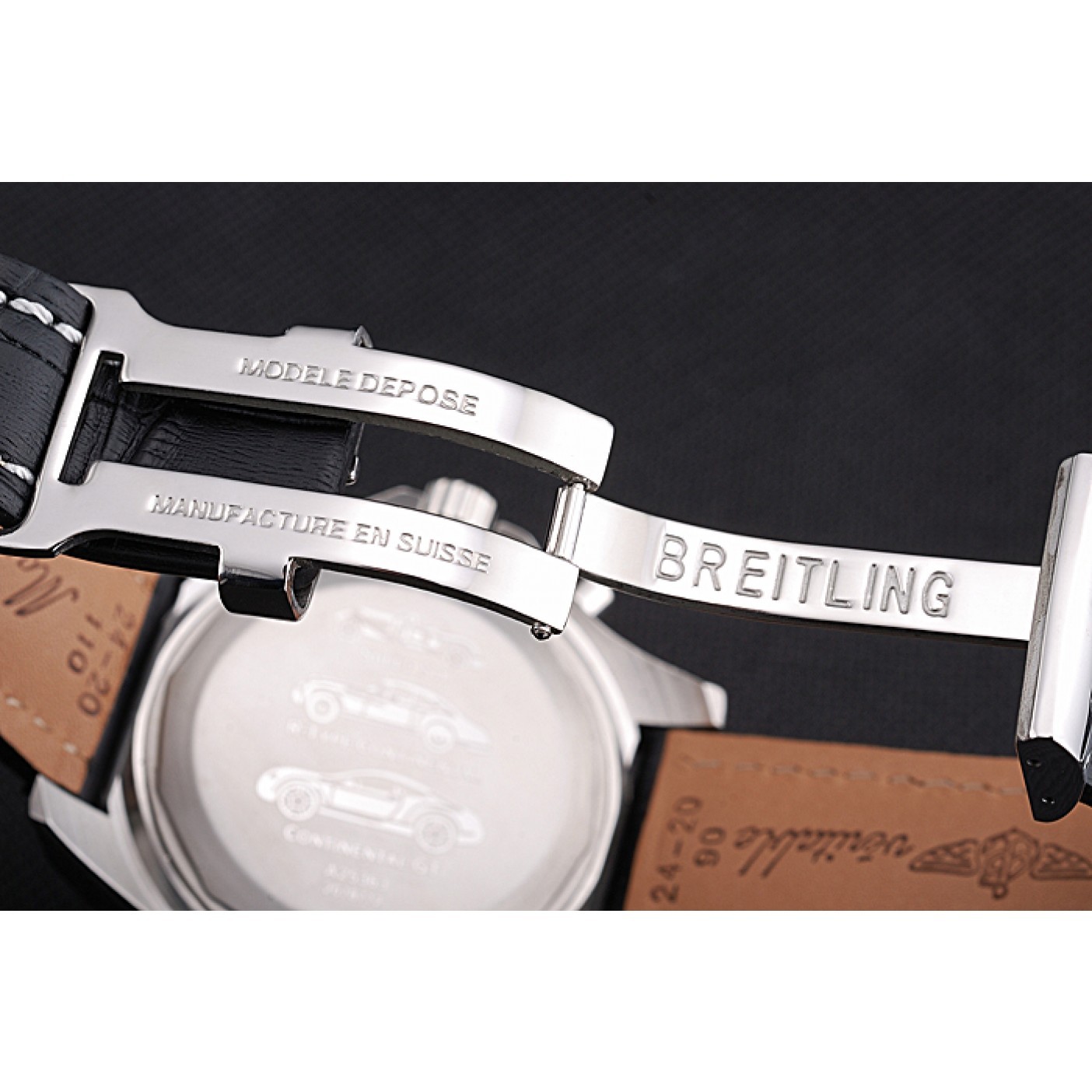 MiroTime Breitling Bentley Mulliner Tourbillon Black Dial Stainless Steel Case Black Leather Strap 622728