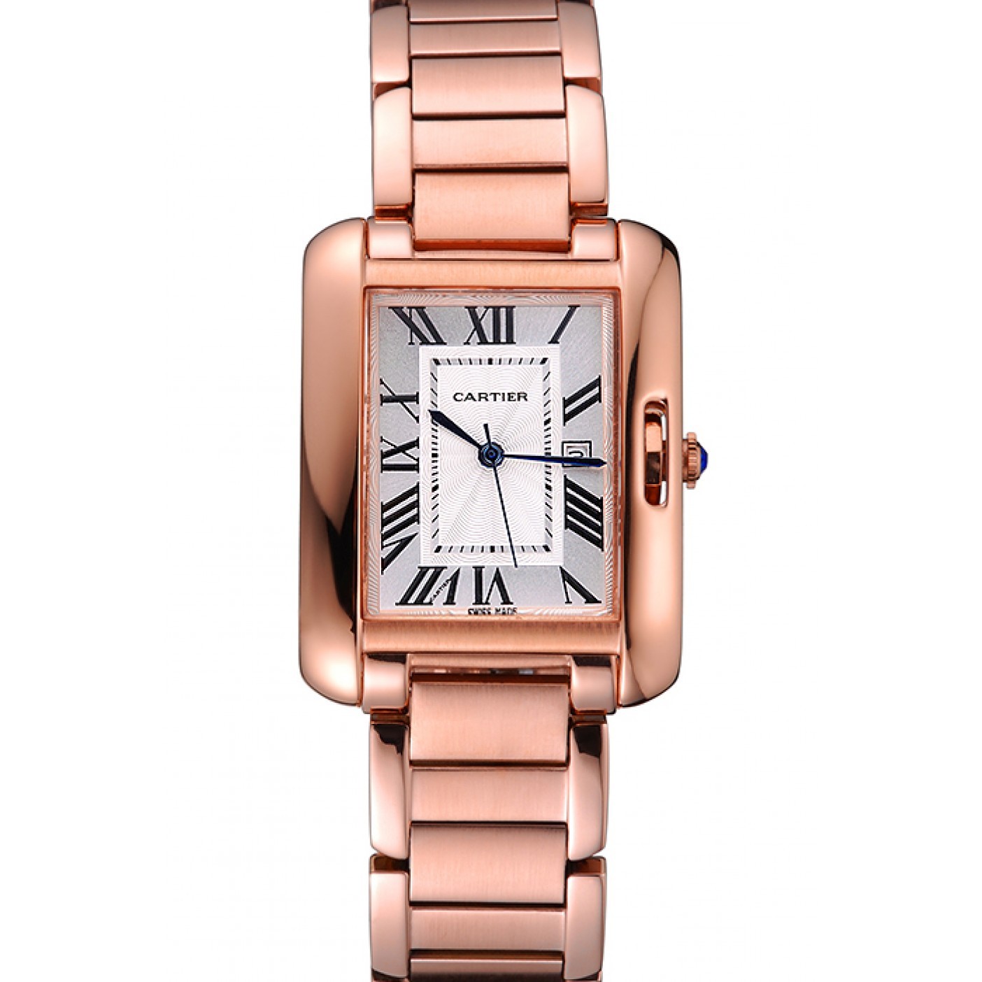 MiroTime Cartier Tank Anglaise 30mm White Dial Rose Gold Case And Bracelet