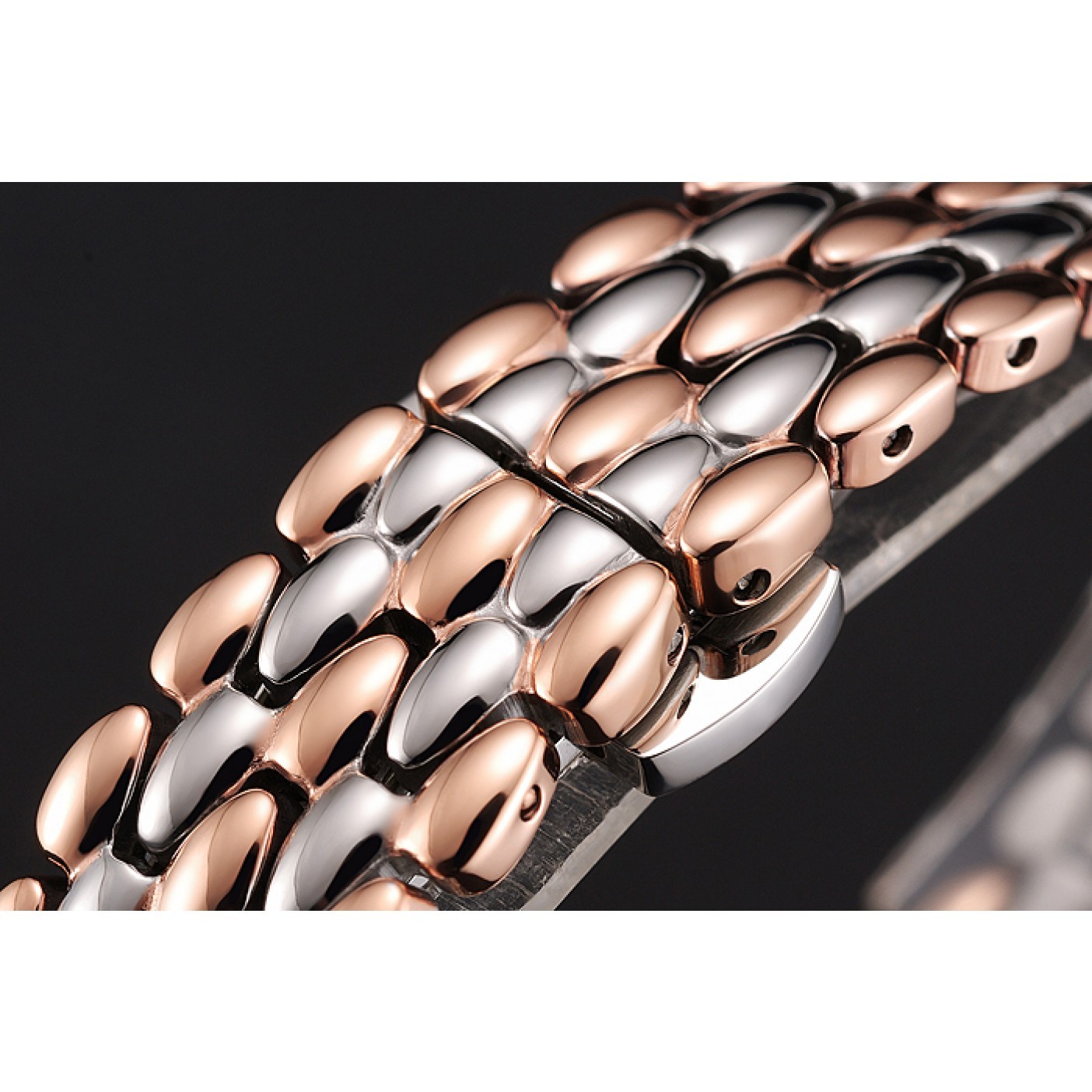 MiroTime Omega De Ville Prestige No Date White Dial With Diamonds Rose Gold Case Two Tone Bracelet