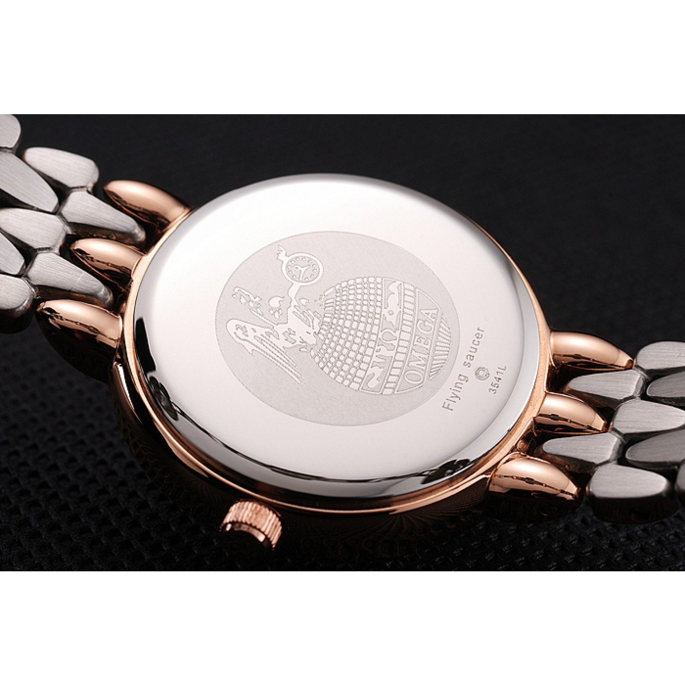 MiroTime Omega De Ville Prestige No Date White Dial With Diamonds Rose Gold Case Two Tone Bracelet