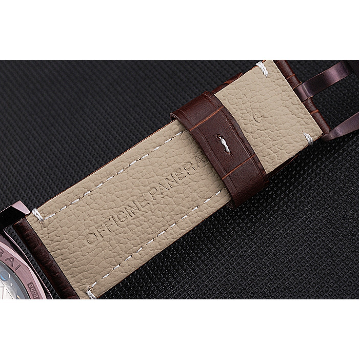 MiroTime Panerai Luminor Brown Leather Strap Black Dial 80164