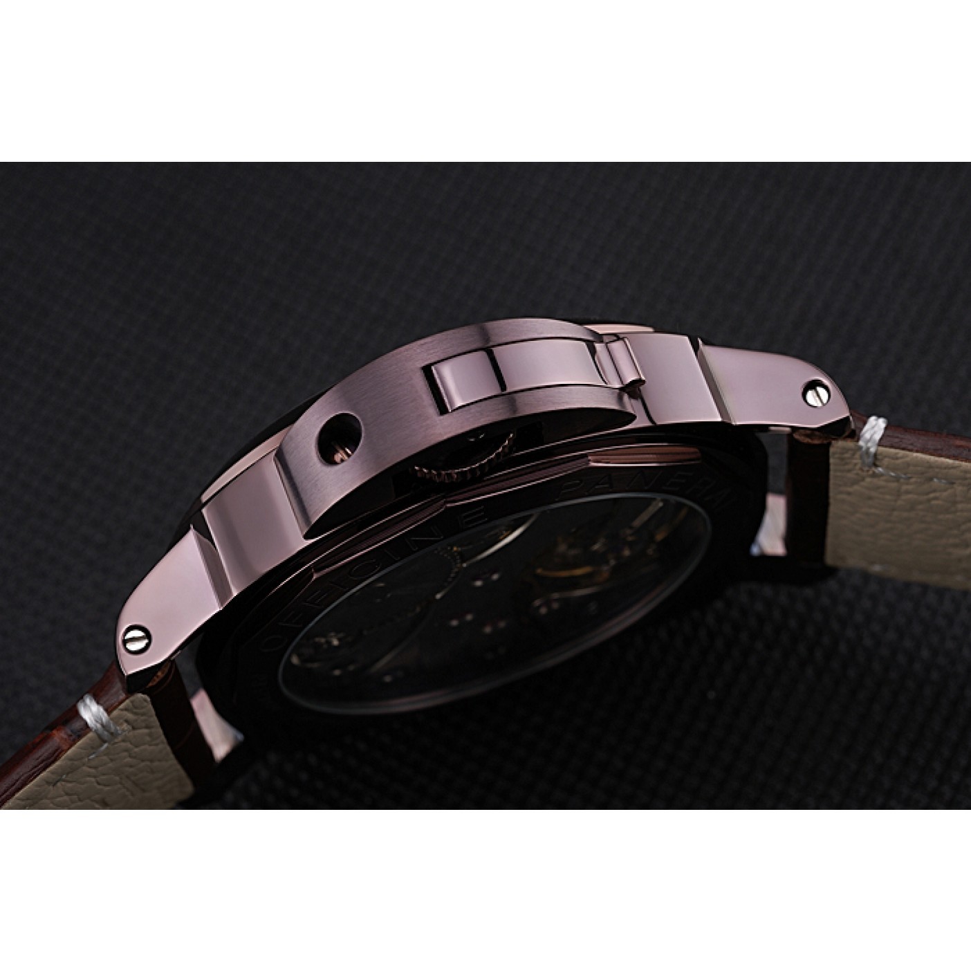 MiroTime Panerai Luminor Brown Leather Strap Black Dial 80164