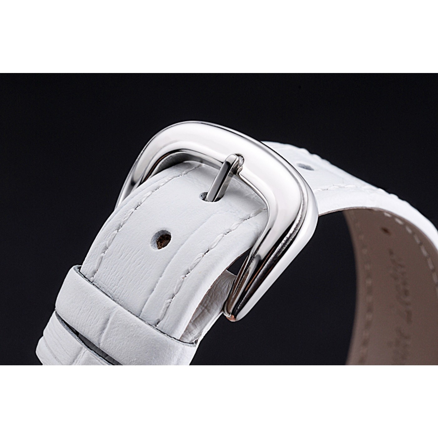 MiroTime Franck Muller Long Island Classic White Dial Diamonds Case White Leather Band 622368