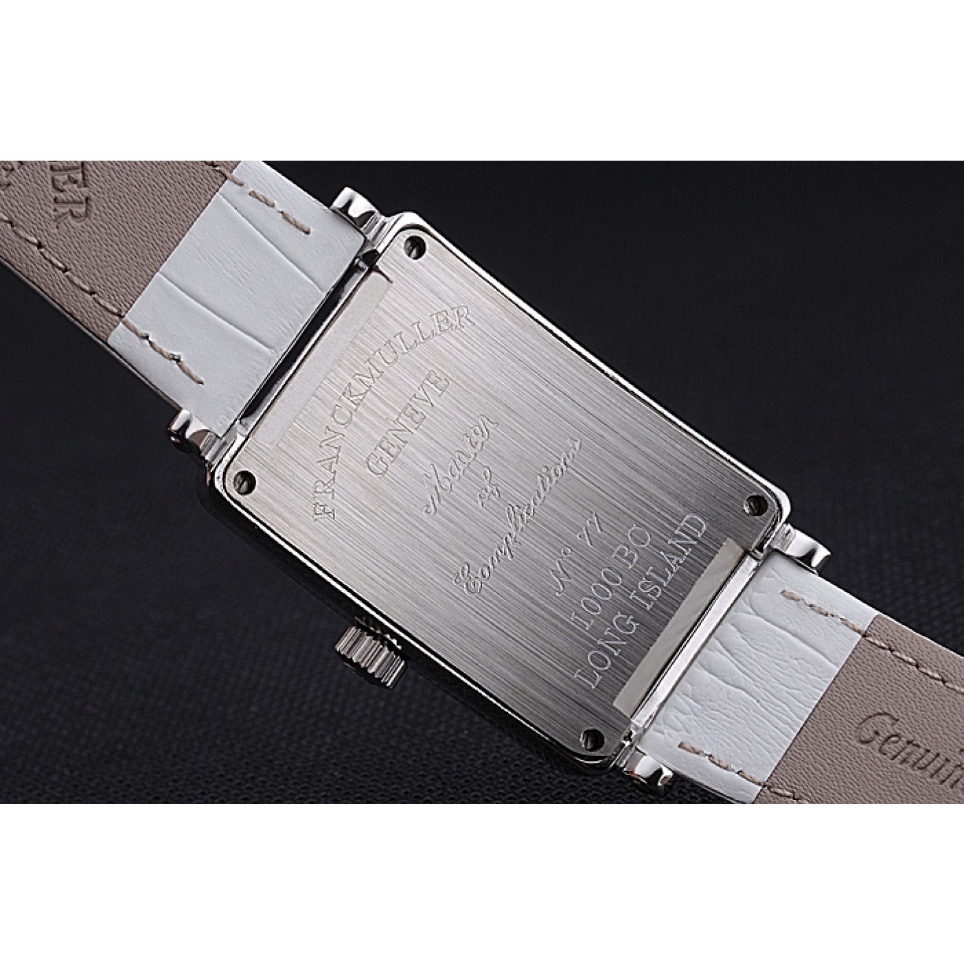 MiroTime Franck Muller Long Island Classic White Dial Diamonds Case White Leather Band 622368