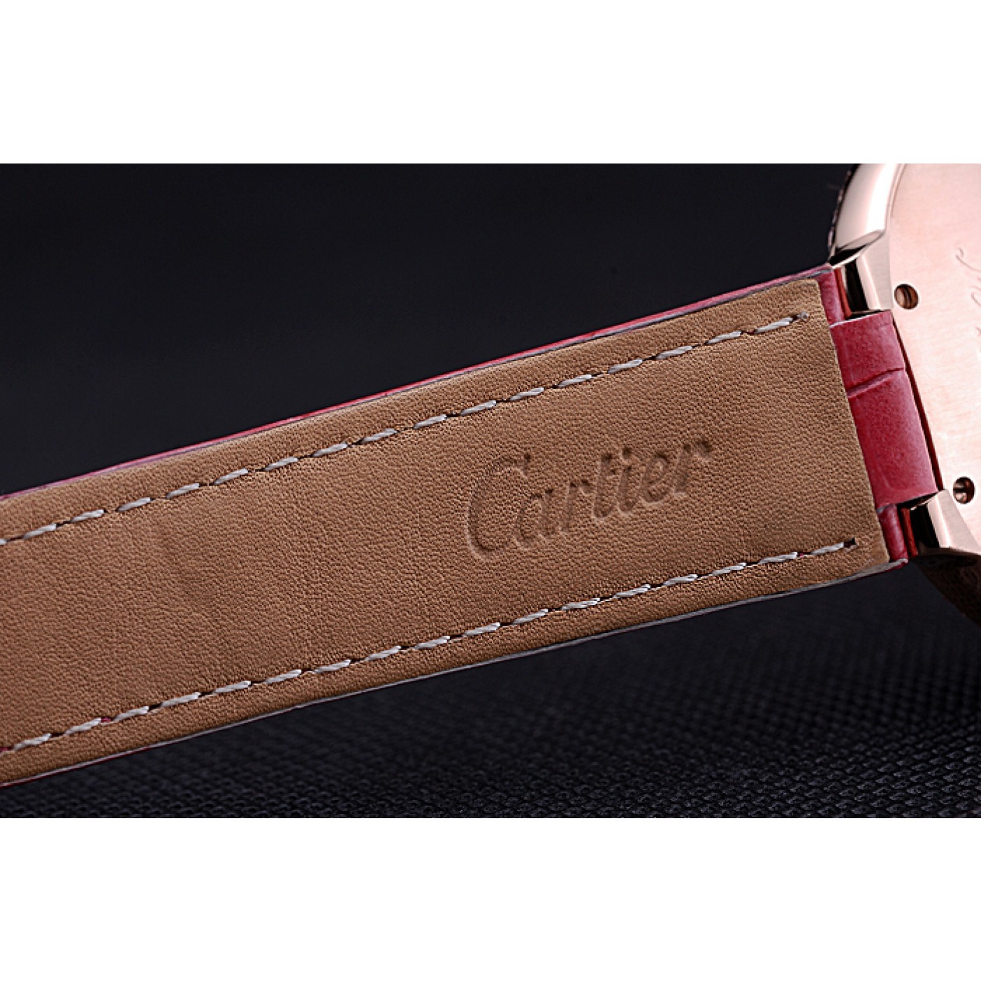 MiroTime Swiss Cartier Ballon Bleu de Cartier White Dial Diamonds Case Pink Leather Bracelet 622553