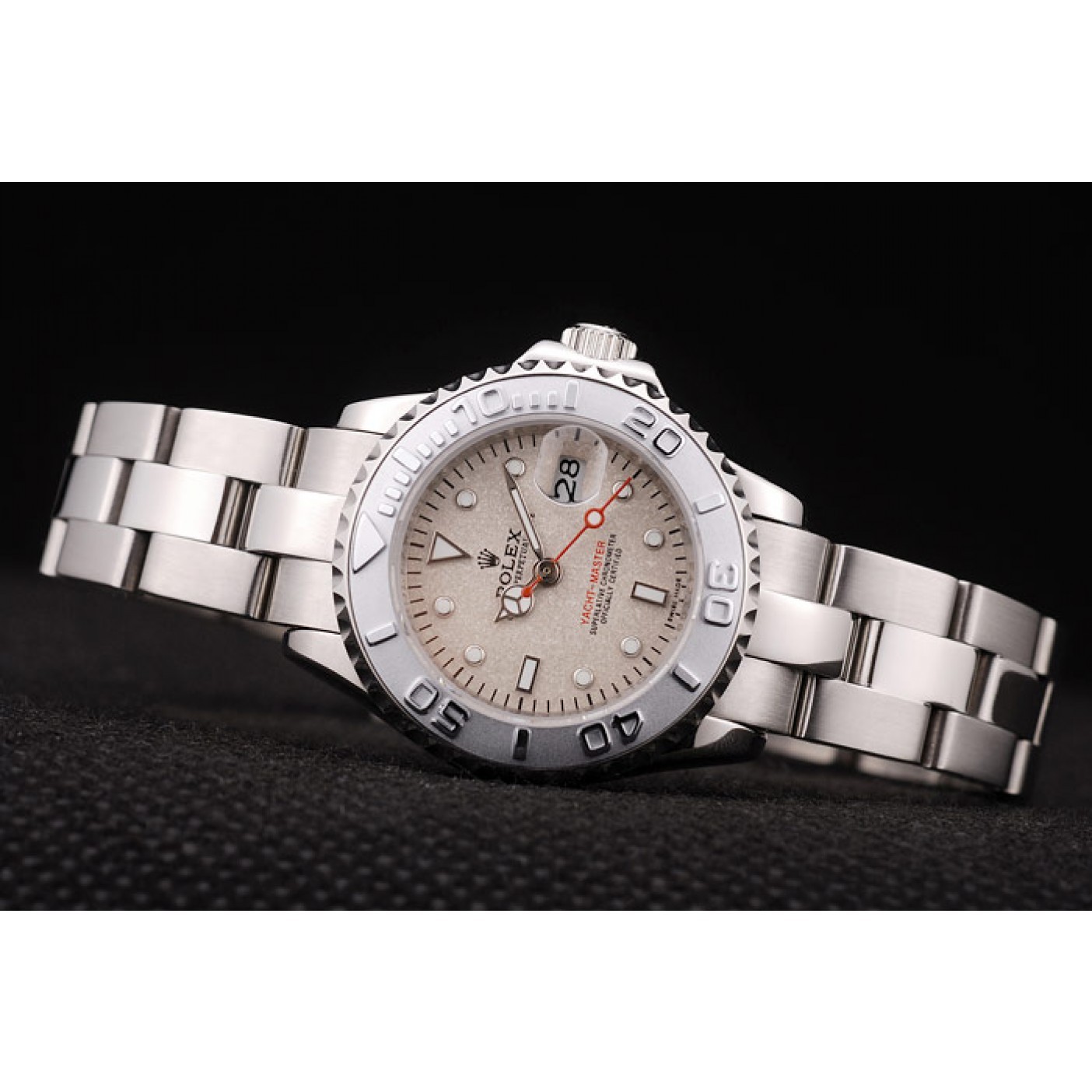 MiroTime Rolex Yacht Master Silver Bezel Beige Dial
