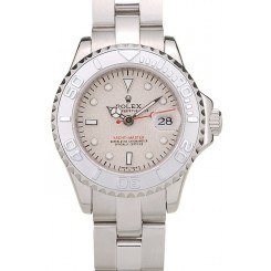 MiroTime Rolex Yacht Master Silver Bezel Beige Dial