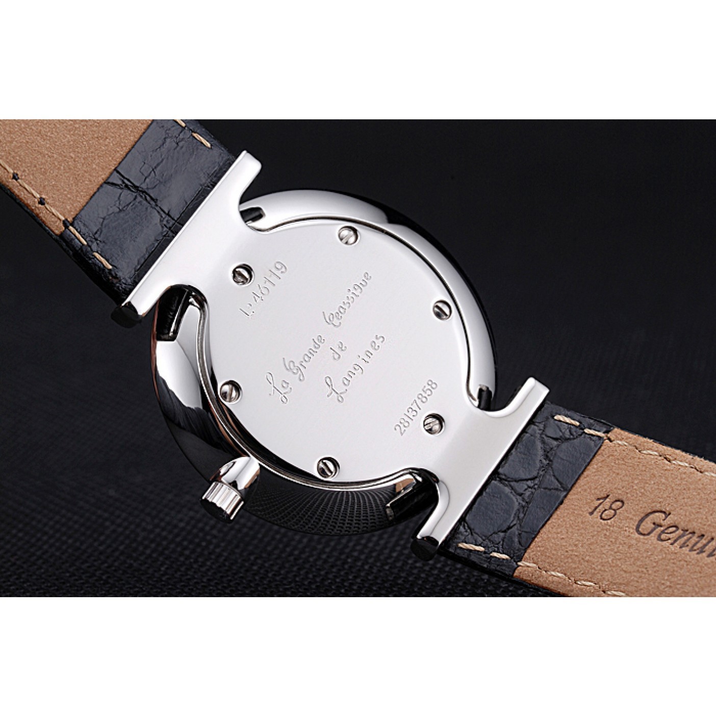 MiroTime Longines La Grande Classique Black Dial Black Leather Band Homme 622131