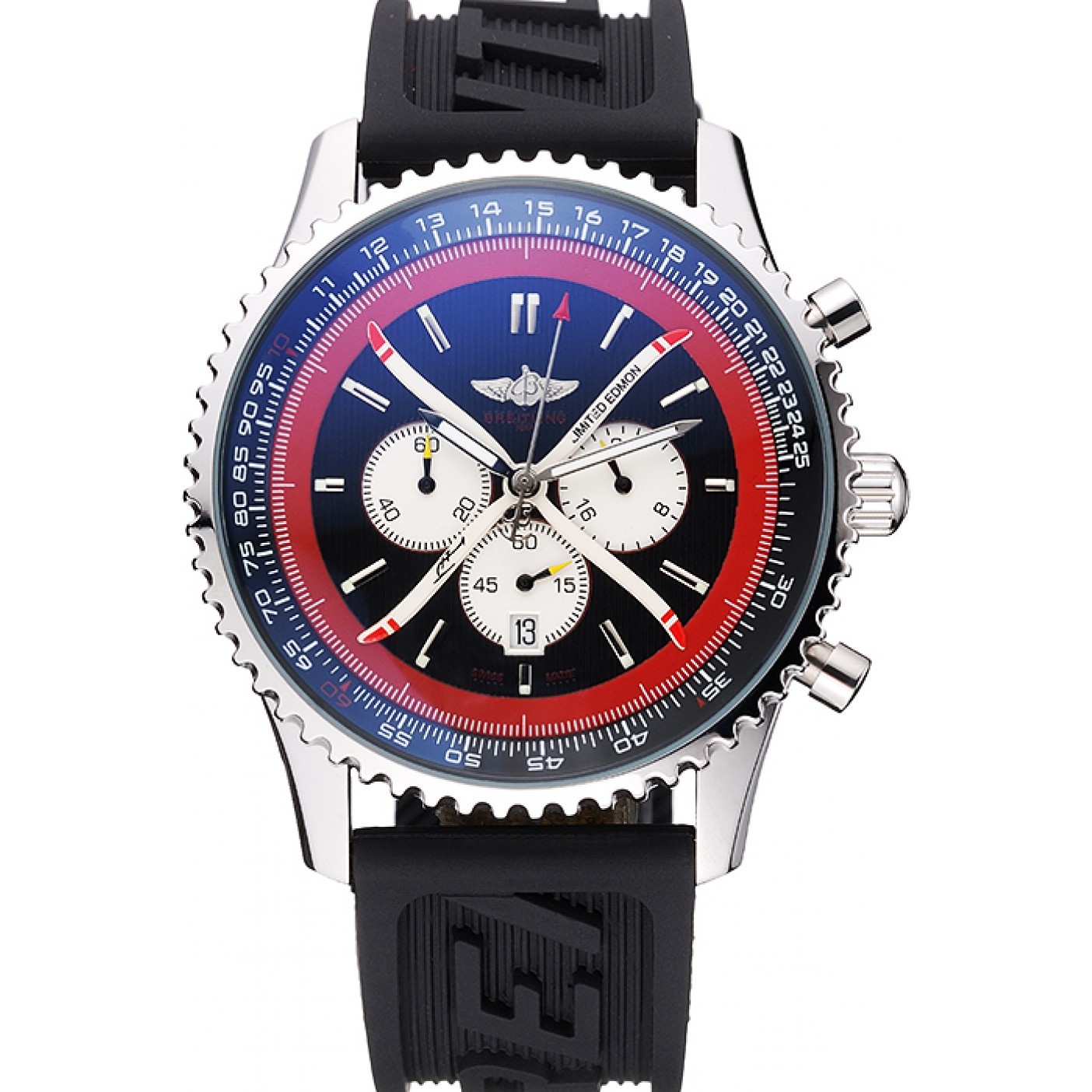 MiroTime Breitling Certifie Black Rubber Strap Black Dial Chronograph 80182
