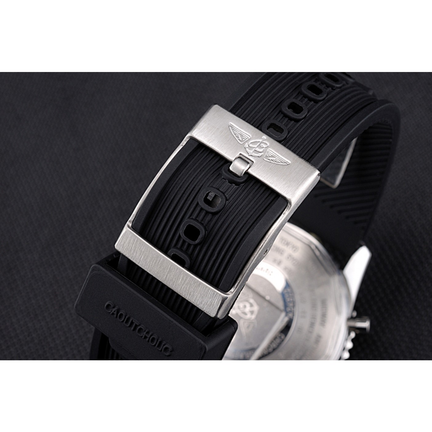 MiroTime Breitling Certifie Black Rubber Strap Black Dial Chronograph 80182