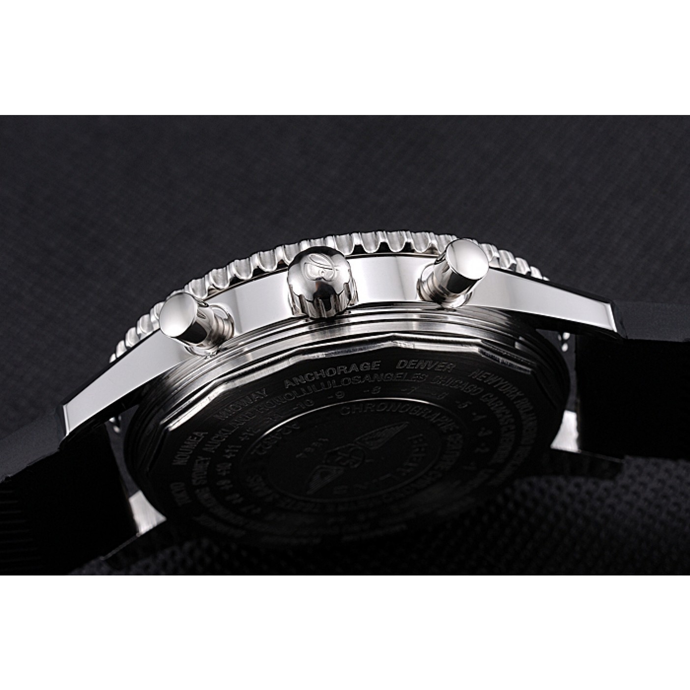 MiroTime Breitling Certifie Black Rubber Strap Black Dial Chronograph 80182