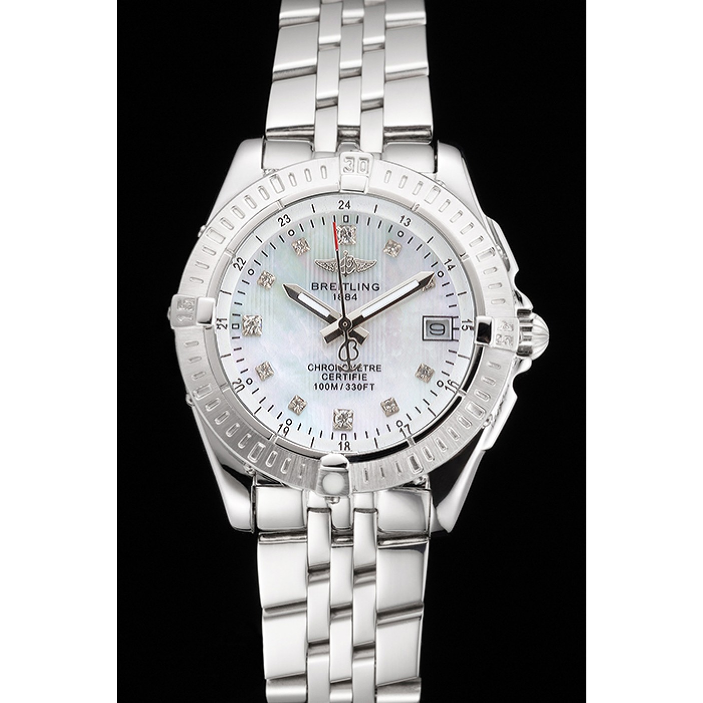 MiroTime Breitling Colt Lady Pearl Dial Diamond Hour Marks Stainless Steel Case And Bracelet