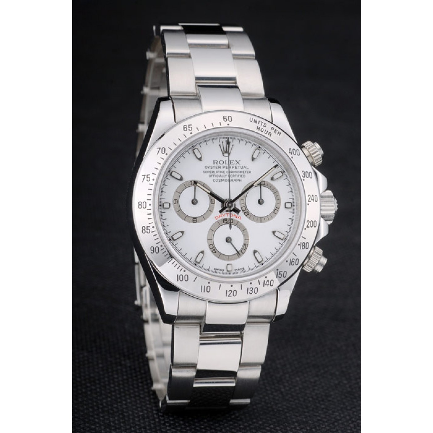 MiroTime Swiss Rolex Daytona Stainless Steel Bracelet White Dial 80297