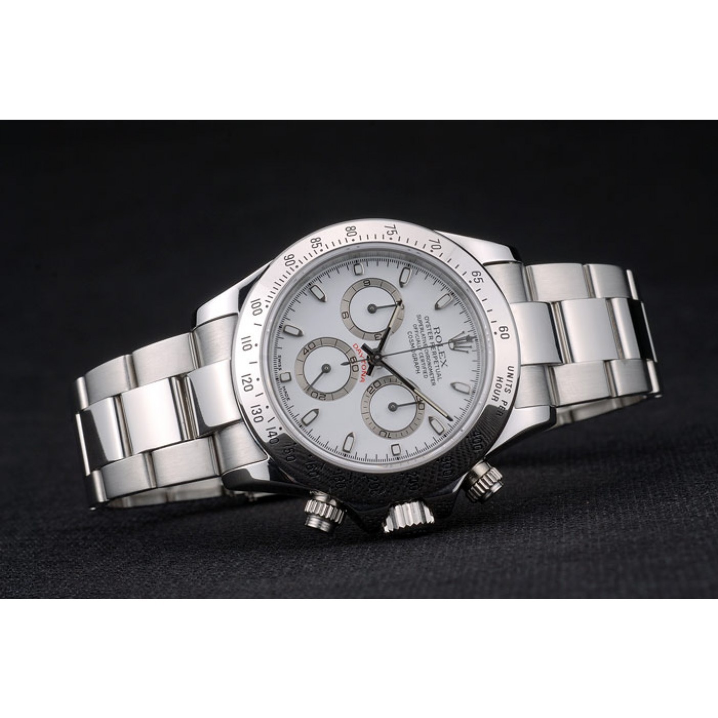 MiroTime Swiss Rolex Daytona Stainless Steel Bracelet White Dial 80297
