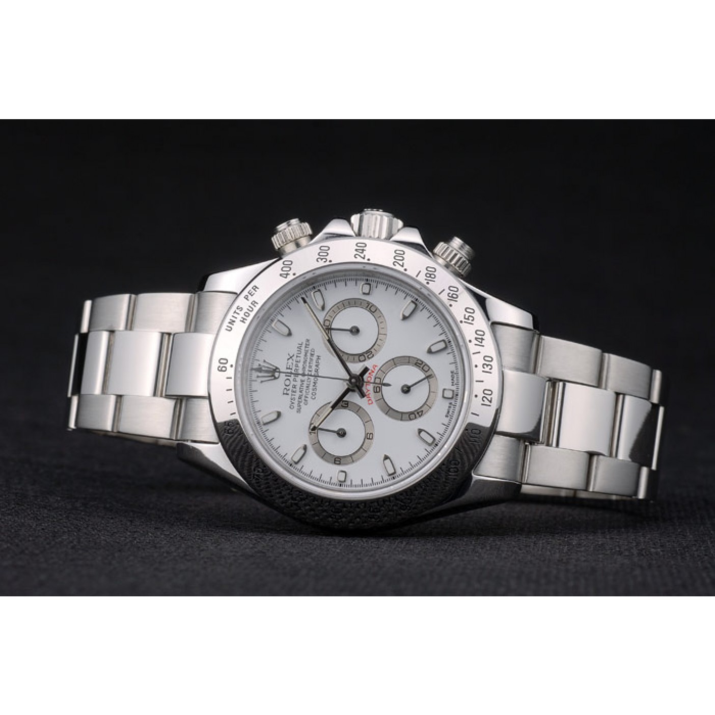 MiroTime Swiss Rolex Daytona Stainless Steel Bracelet White Dial 80297