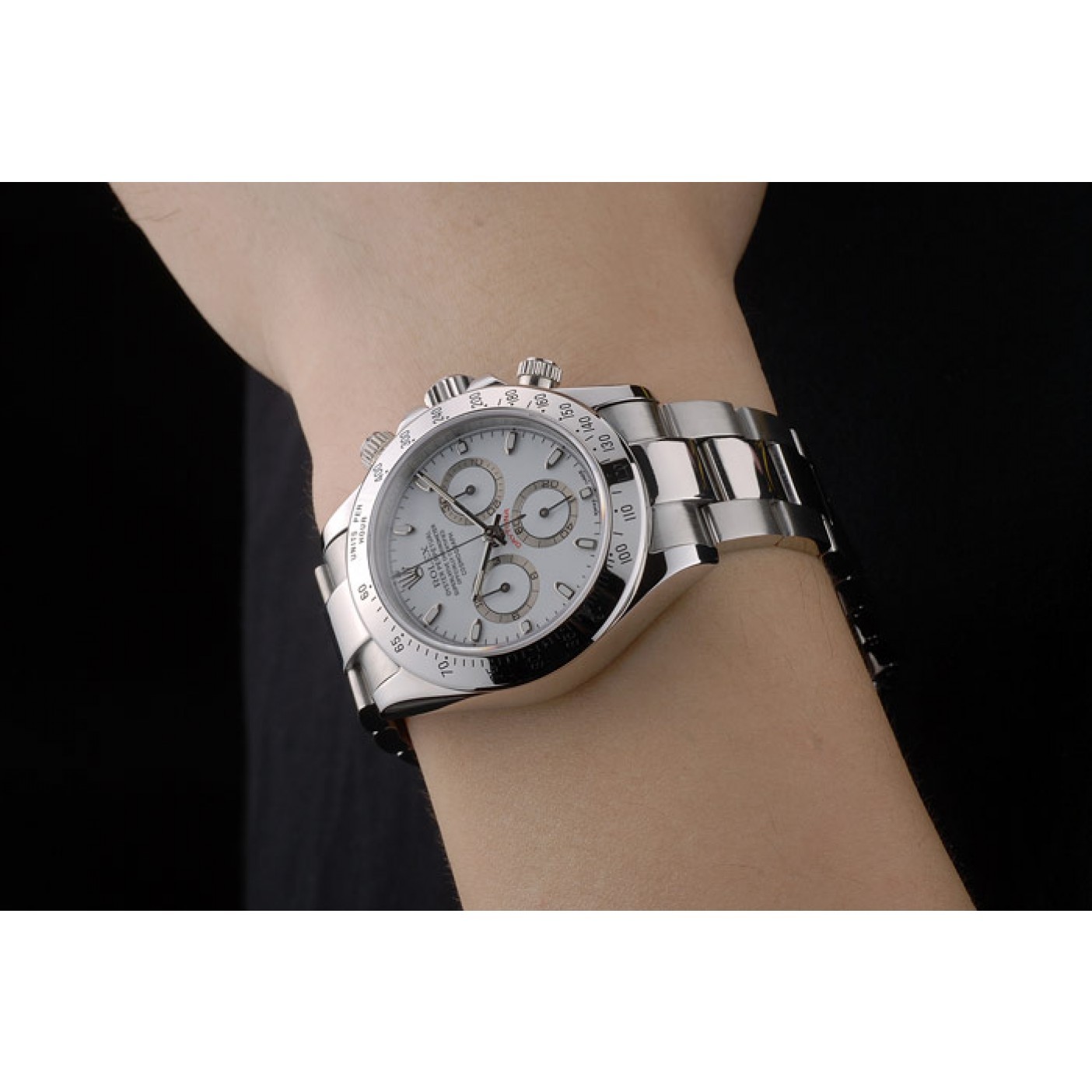MiroTime Swiss Rolex Daytona Stainless Steel Bracelet White Dial 80297