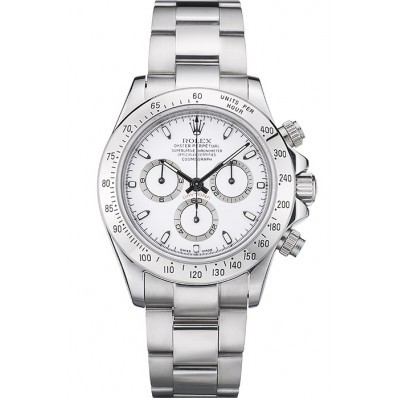 MiroTime Swiss Rolex Daytona Stainless Steel Bracelet White Dial 80297