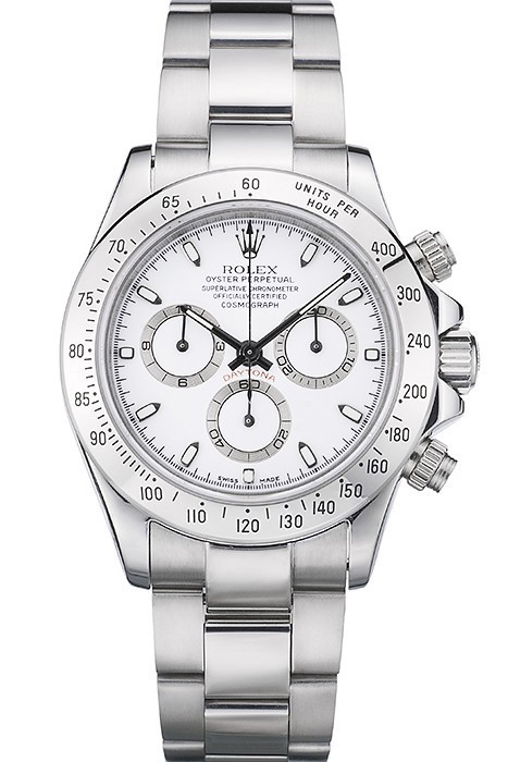 MiroTime Swiss Rolex Daytona Stainless Steel Bracelet White Dial 80297
