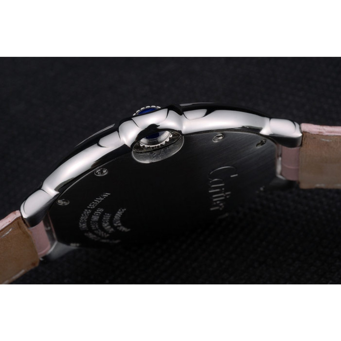MiroTime Cartier Ballon Bleu 42mm White Dial Stainless Steel Case Pink Leather Bracelet