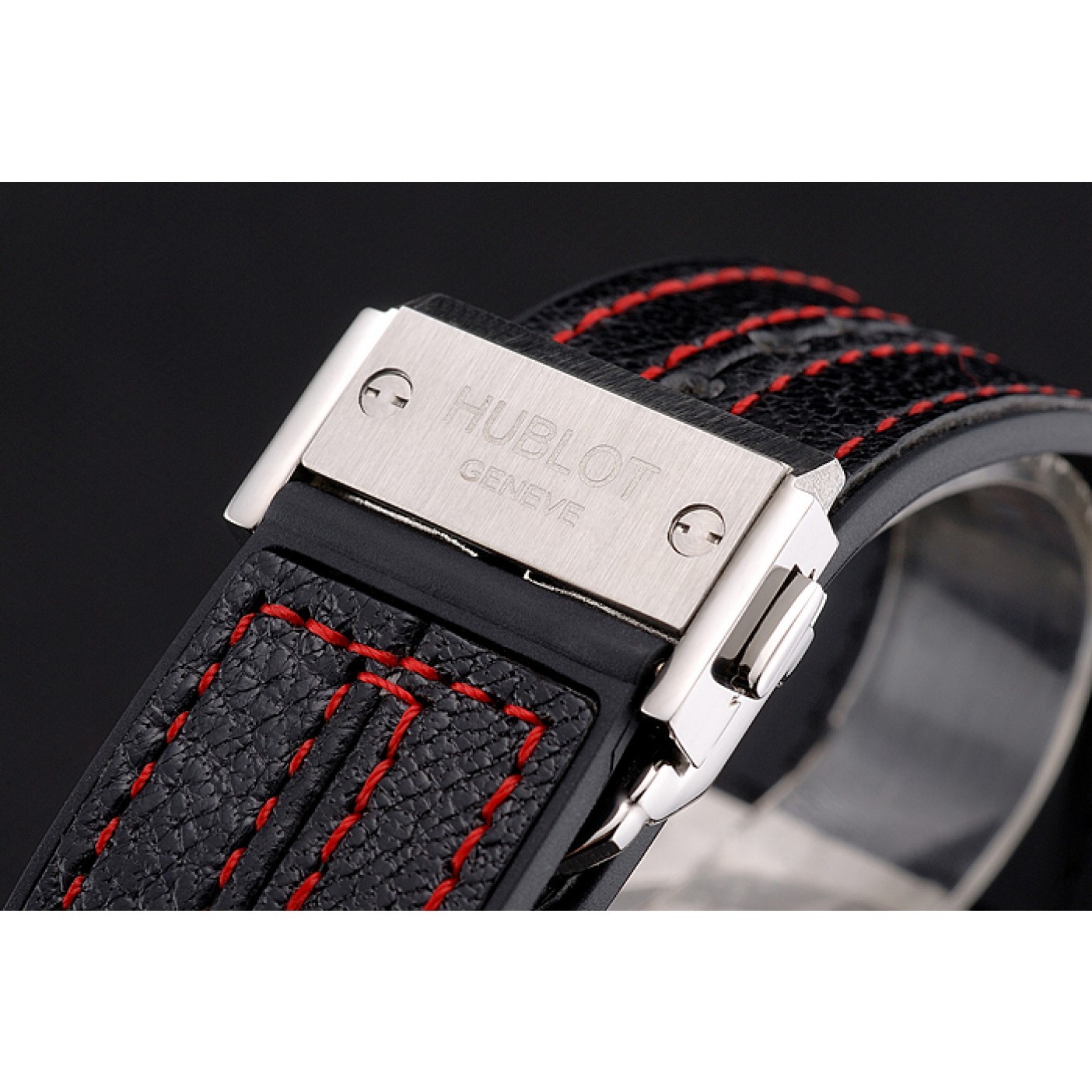 MiroTime Hublot Big Bang Ferrari Black Dial And Bezel Stainless Steel Case Black Leather Strap 622767