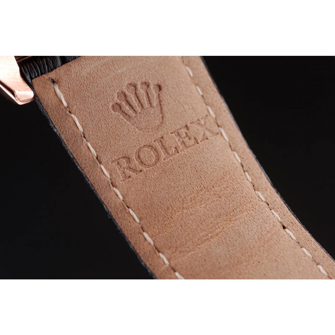 MiroTime Rolex Daytona Black Ceramic Bezel Brown Dial Black Leather Strap 41975