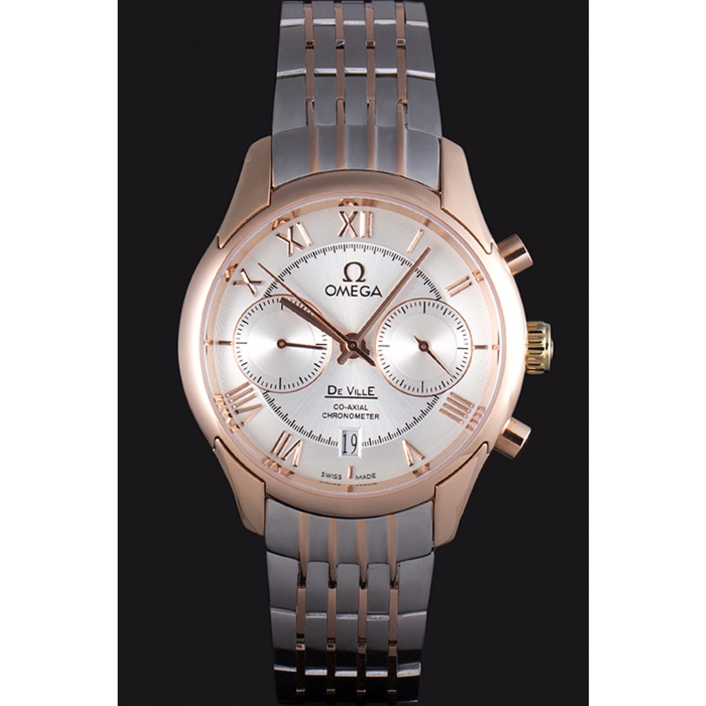 MiroTime Omega DeVille Two Tone Links White Dial om239 621563
