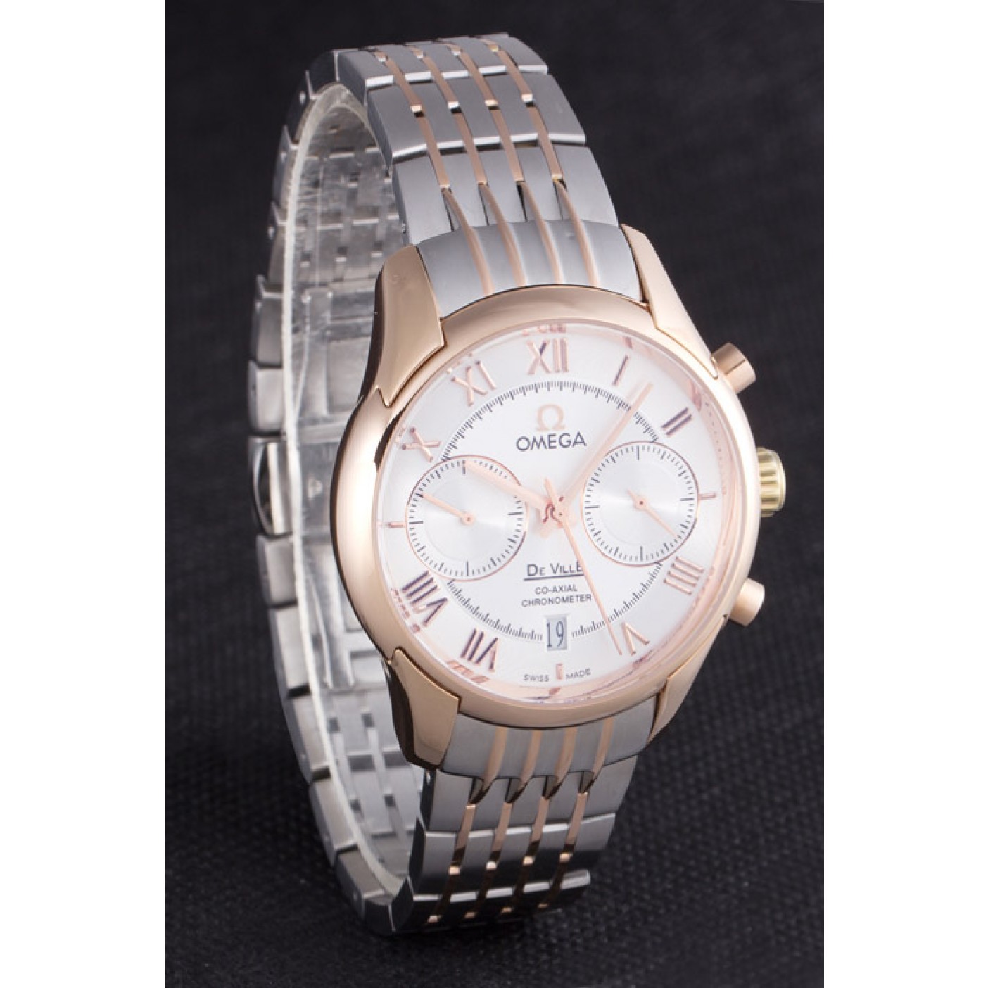 MiroTime Omega DeVille Two Tone Links White Dial om239 621563