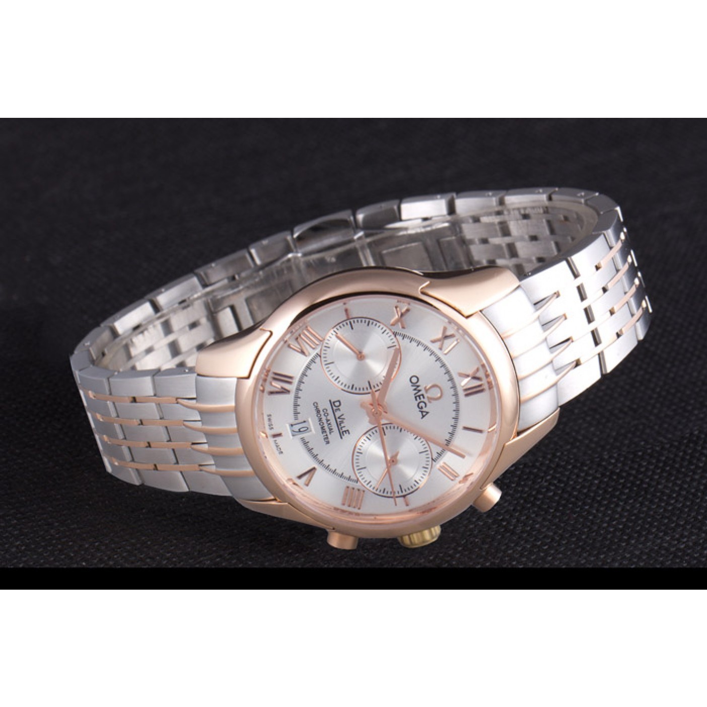 MiroTime Omega DeVille Two Tone Links White Dial om239 621563