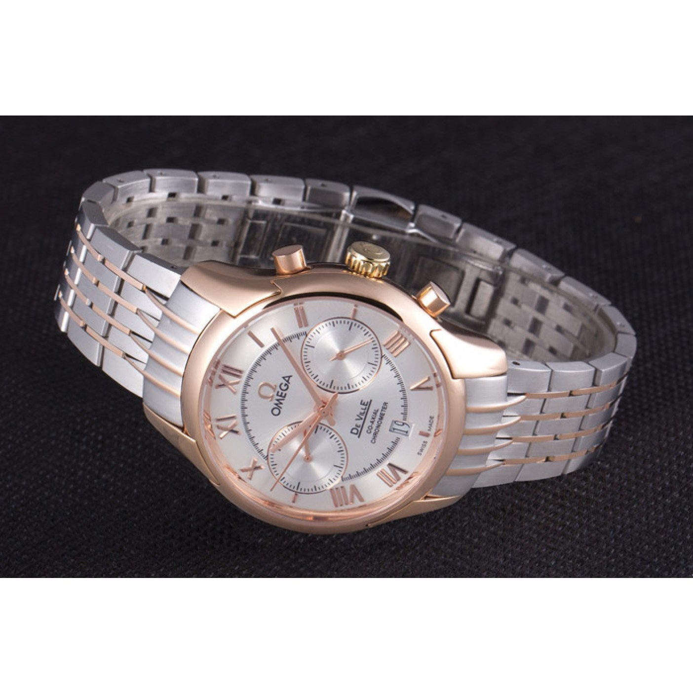 MiroTime Omega DeVille Two Tone Links White Dial om239 621563